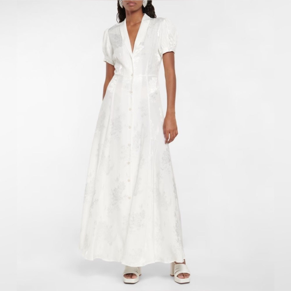 NWT Caroline Constas White Bel Maxi Dress Size XL